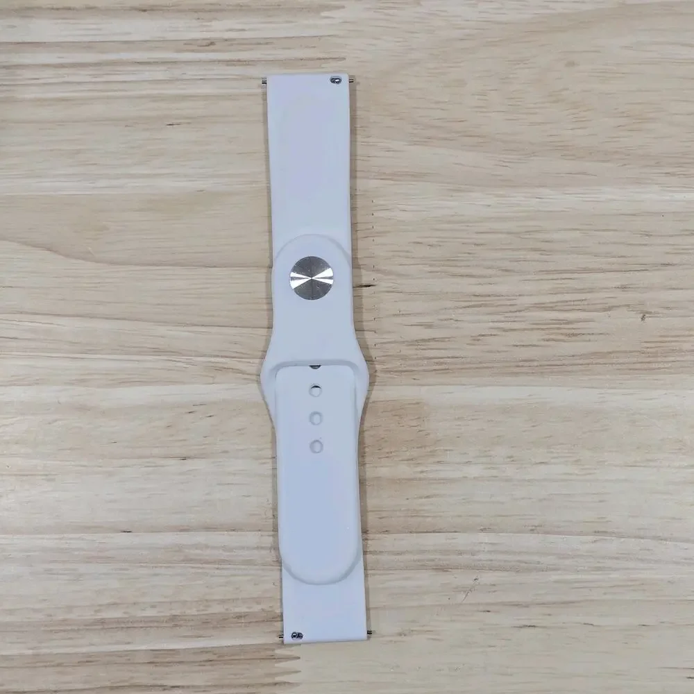 White Silicone Sport Watch Band for Samsung Garmin Amazfit 20mm Watch Lugs